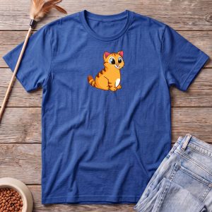 Orange Tabby Chonker Cat T-Shirt Cobalt Thumbnail