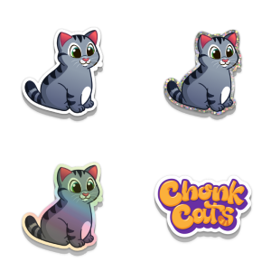 Grey Tabby Chonker Cat Sticker Pack