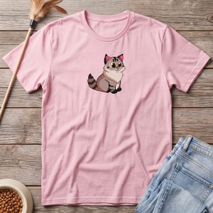 Maine Coon Chonker Cat T-Shirt Light Pink Thumbnail