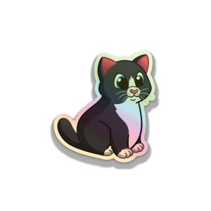 Tuxedo Chonker Cat Holographic Sticker