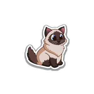 Seal Point Ragdoll Chonker Cat Vinyl Sticker