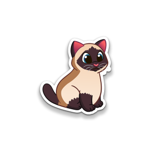 Siamese Chonker Cat Vinyl Sticker
