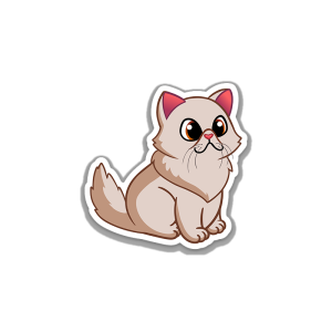 White Persian Chonker Cat Magnet