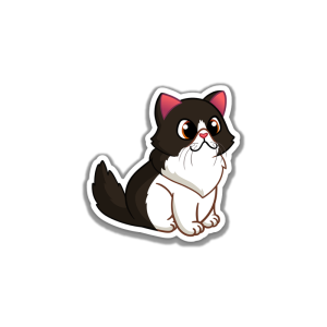 Chocolate and White Persian Cat Vinyl Sticker