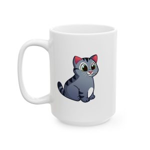 Grey Tabby Cat Ceramic Mug 15oz Thumbnail